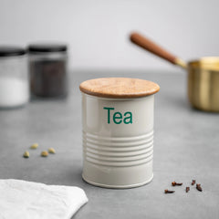 Gourmet Tea and Sugar Containers with Wooden Lid