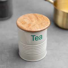 Gourmet Tea and Sugar Containers with Wooden Lid