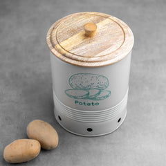 Gourmet Potato Container with Wooden Lid