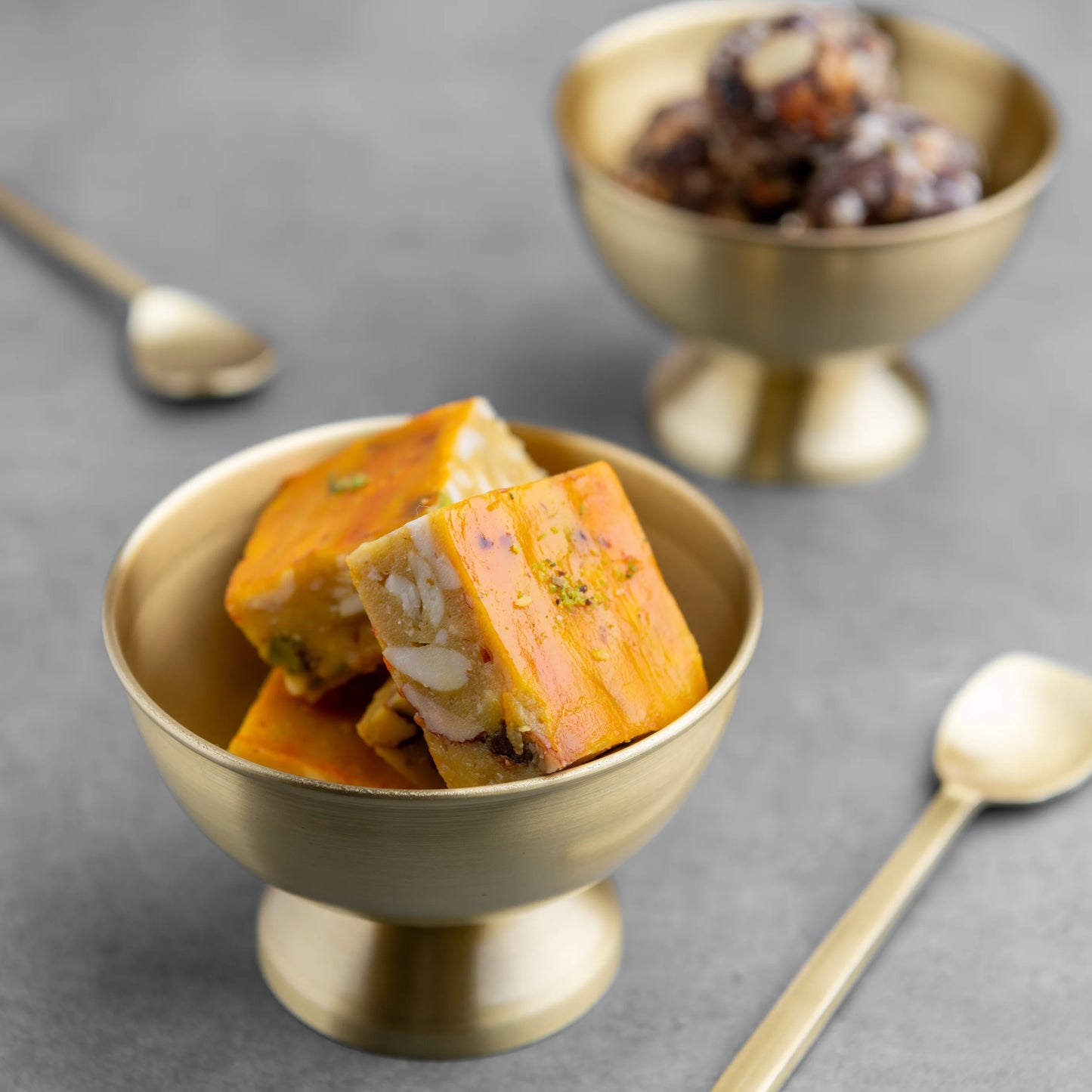 Aurum Brass Dessert Bowl and Spoon