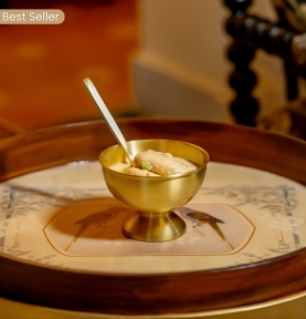 Aurum Brass Dessert Bowl and Spoon