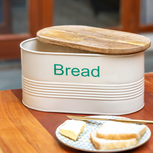 Gourmet Bread Box with Wooden Lid