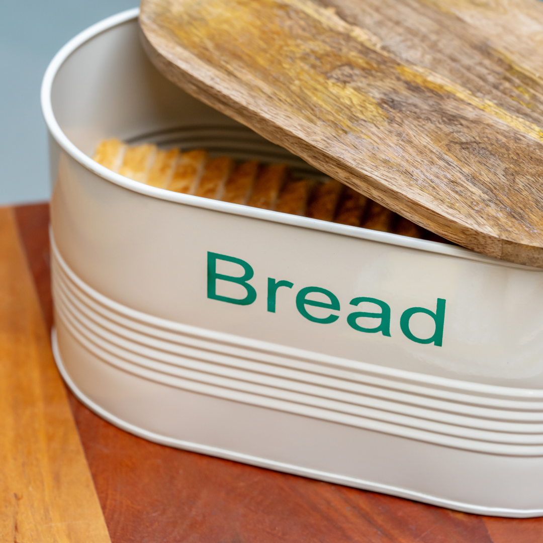 Gourmet Bread Box with Wooden Lid