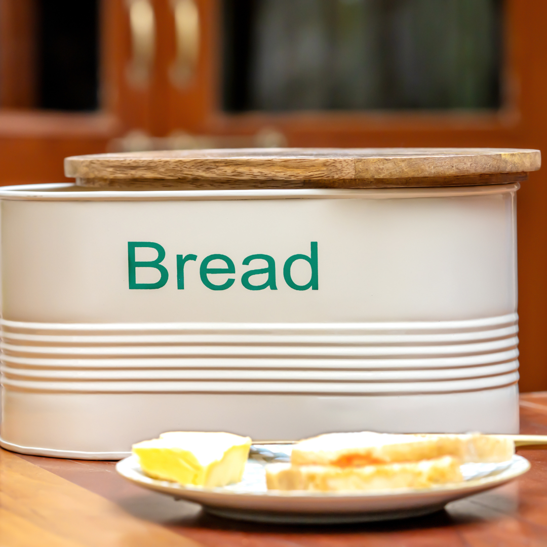 Gourmet Bread Box with Wooden Lid