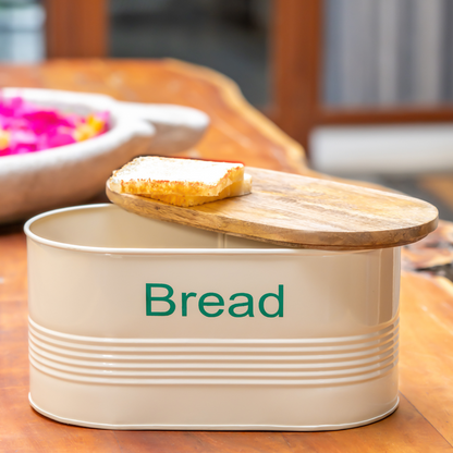 Gourmet Bread Box with Wooden Lid