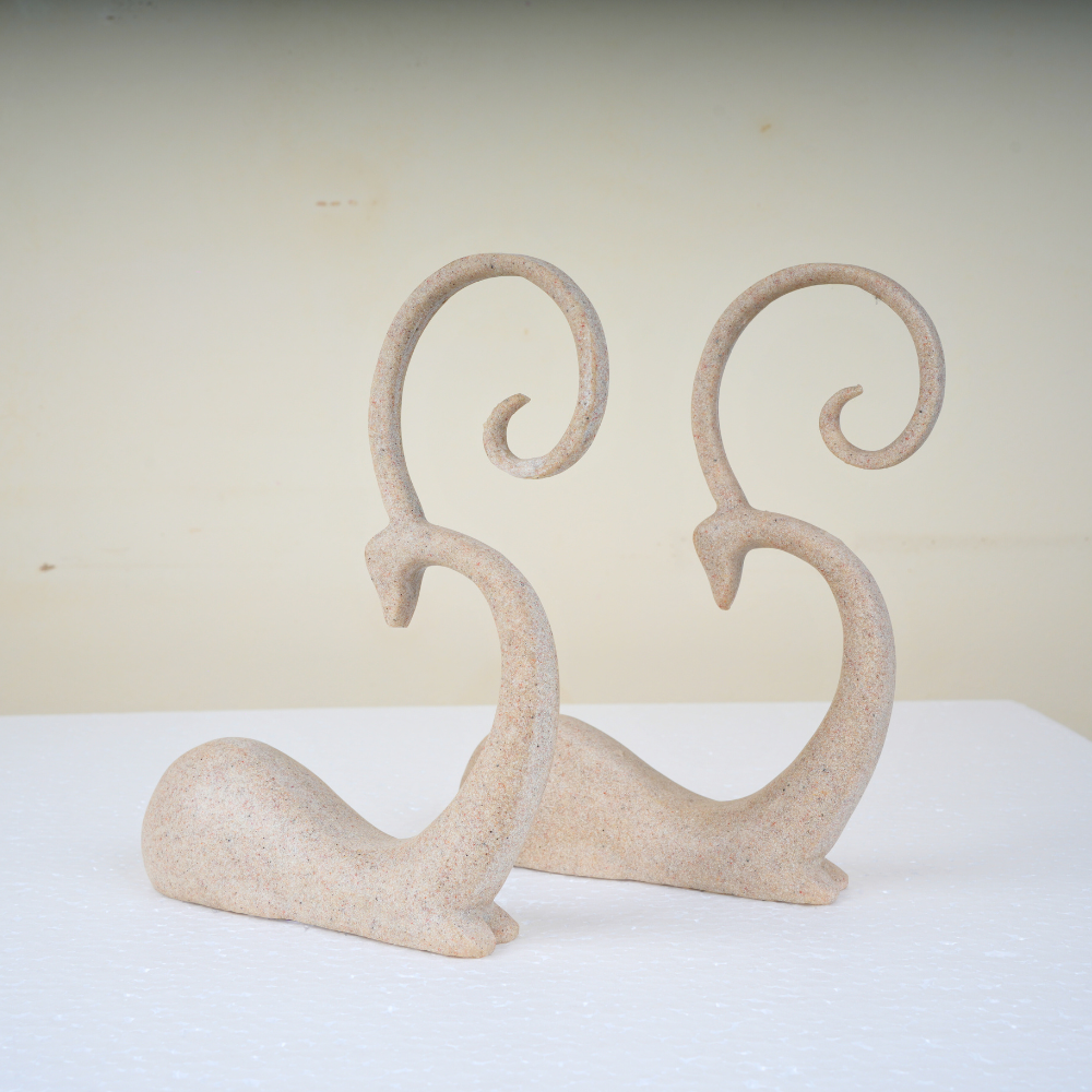 Serenade Spiral – Twin Whimsy Deer Sculpture