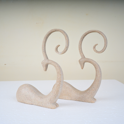 Serenade Spiral – Twin Whimsy Deer Sculpture