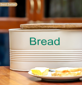 Gourmet Bread Box with Wooden Lid