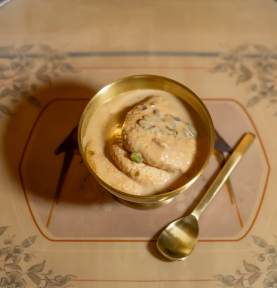 Aurum Brass Dessert Bowl and Spoon