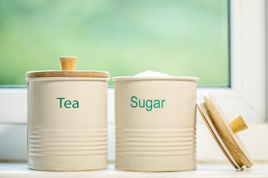 Gourmet Tea and Sugar Containers with Wooden Lid