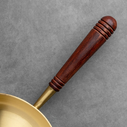 Panache Brass Fry Pan with Wooden Handle