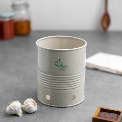 Gourmet Garlic Container with Wooden Lid